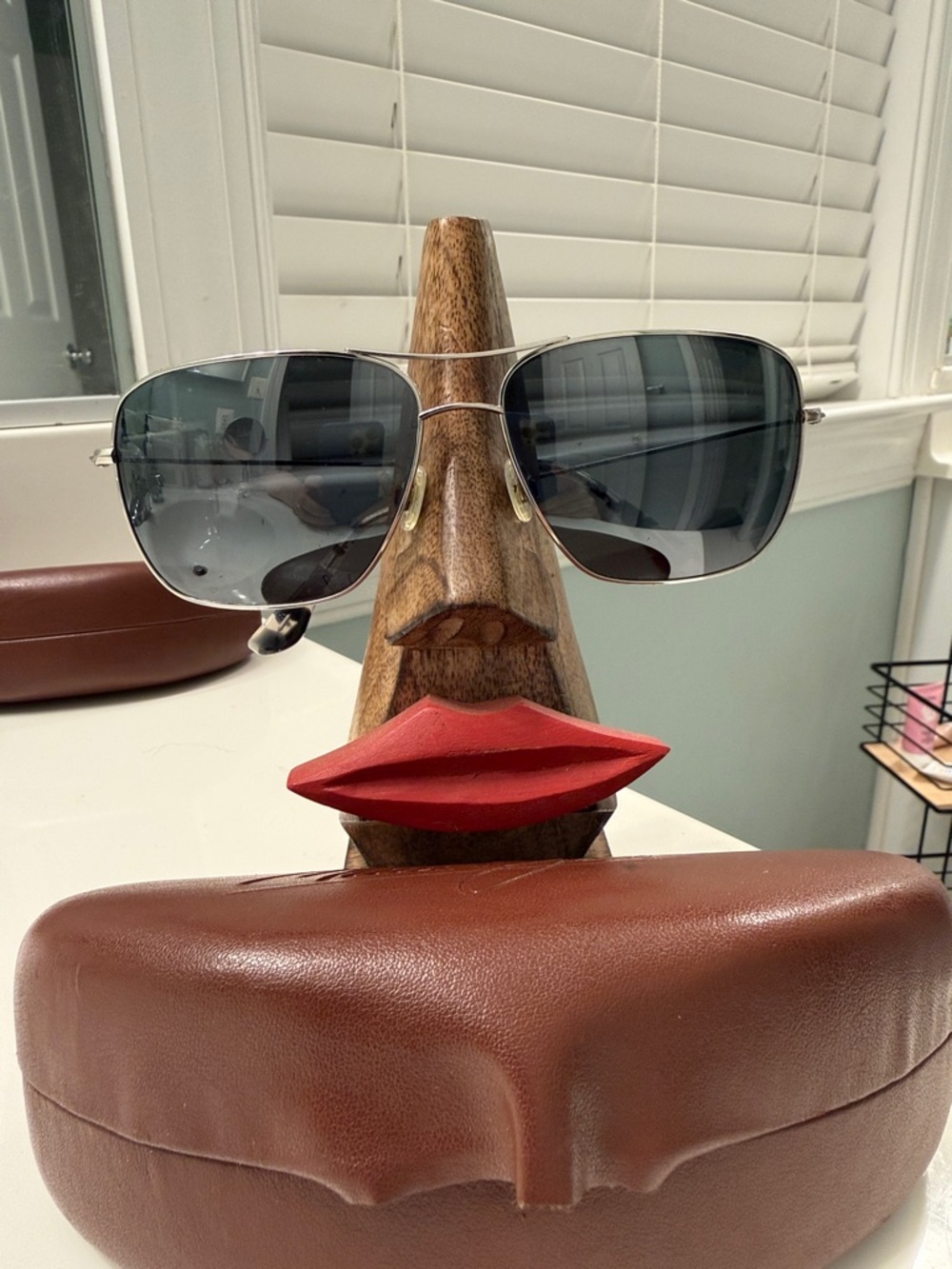Maui Jim Silver Aviator Sunglasses with Gray Lenses